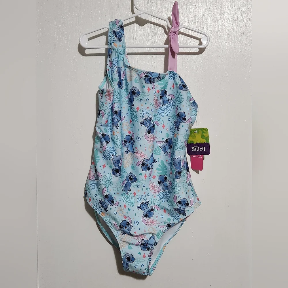 Girls Size 10/12 Disney Lilo & Stitch One Piece Bathing Swim Suit (UPF 50+) - Picture 1 of 9
